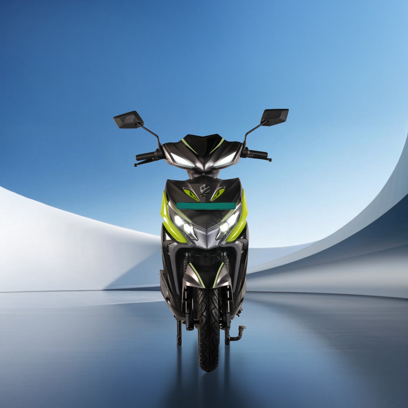 Green coloured lightning ev scooter